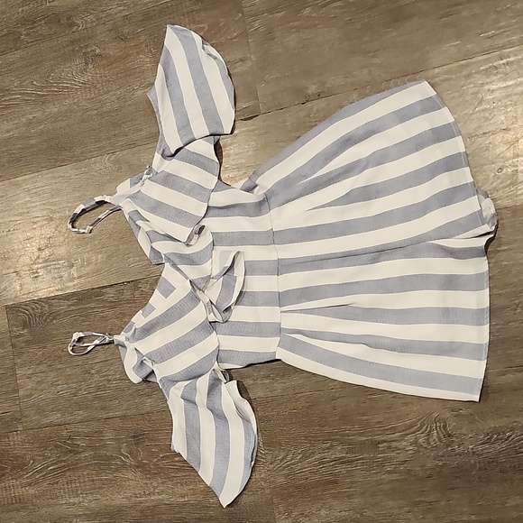 Lulus- Blue&White Striped Romper - Picture 5 of 8
